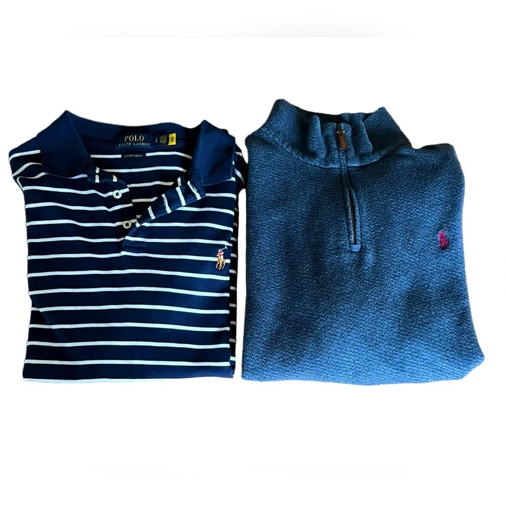 Polo Ralph Lauren Bundle. 3 quarter zip and short sleeve shirt. Size Large - Picture 1 of 14